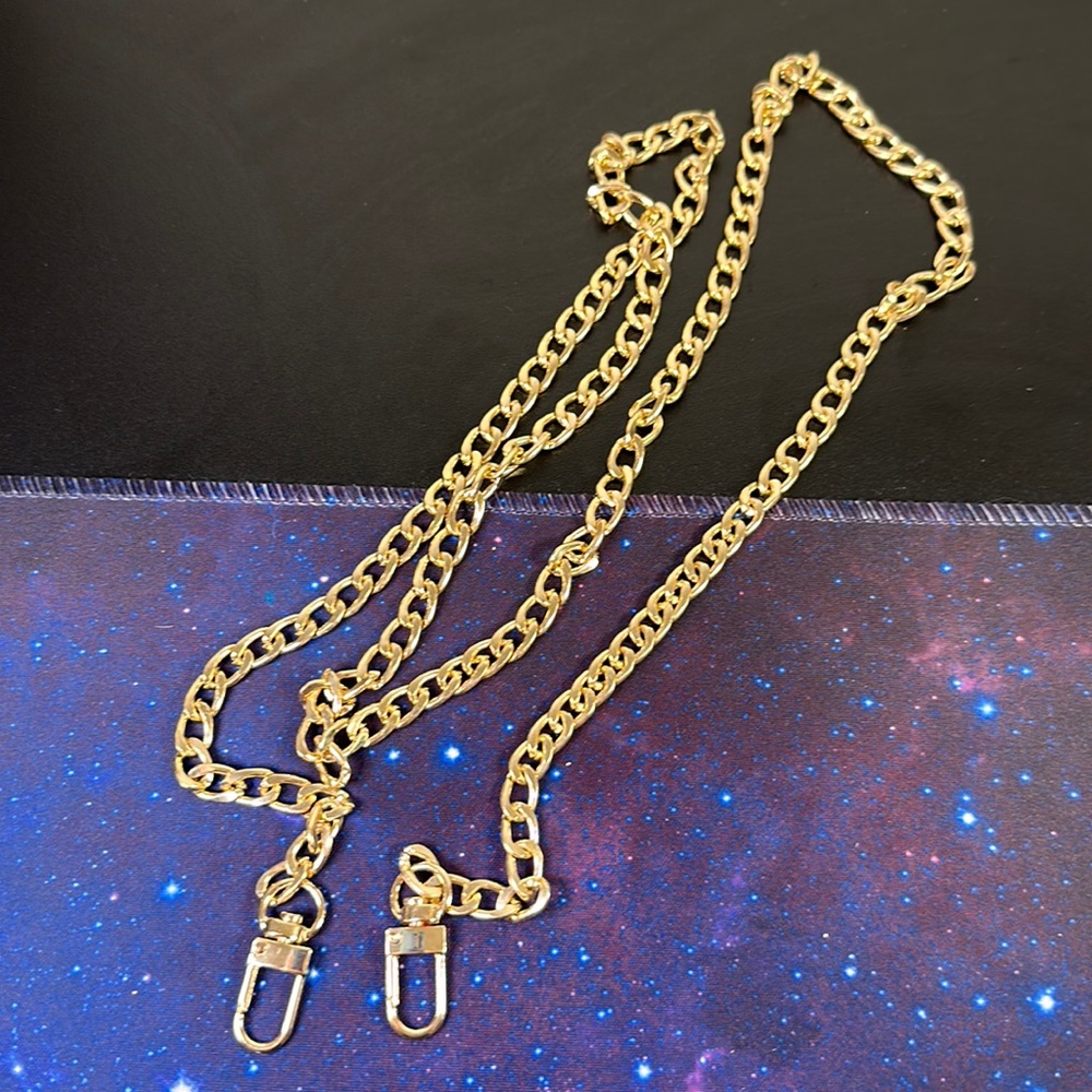 Gold Metal Purse Handbag Strap 46 Inches Long